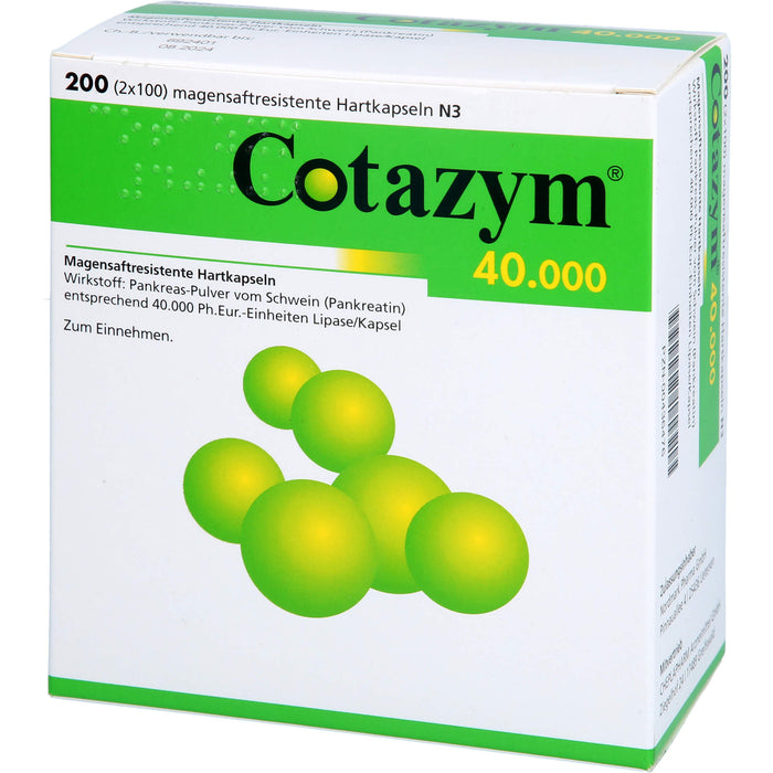 Cotazym 40.000, Magensaftresistente Hartkapseln, 200 St. Kapseln