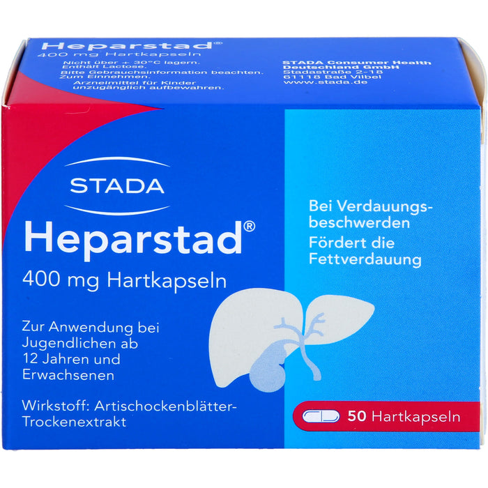 STADA Heparstad 400 mg Hartkapseln bei Verdauungsbeschwerden, fördert die Fettverdauung, 50 St. Kapseln