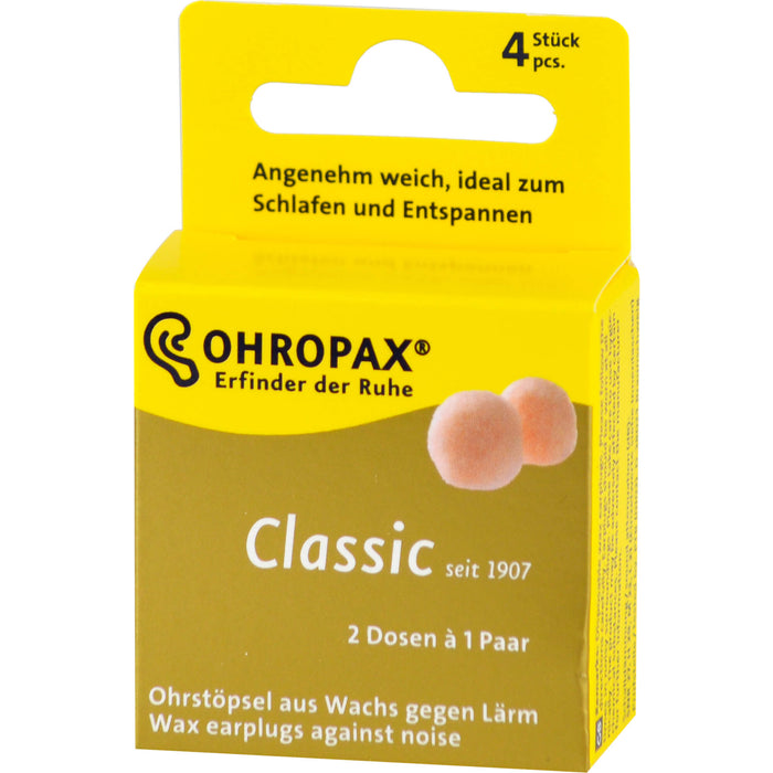 OHROPAX Classic Ohrstöpsel aus Wachs, 4 St. Ohrstöpsel