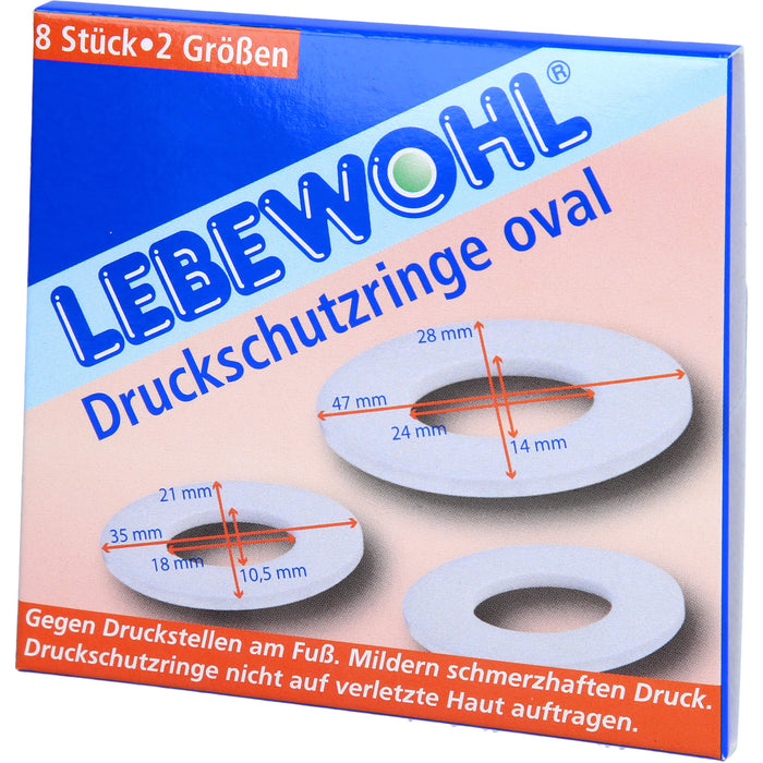 LEBEWOHL Druckschutzringe oval, 8 St. Pflaster