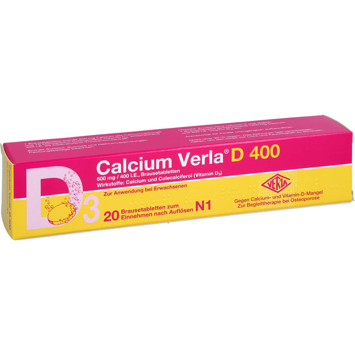 Calcium Verla D 400 Brausetabletten, 20 St. Brausetabletten