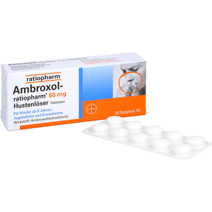 Ambroxol-ratiopharm 60 mg Hustenlöser Tabletten, 20 pcs. Tablets