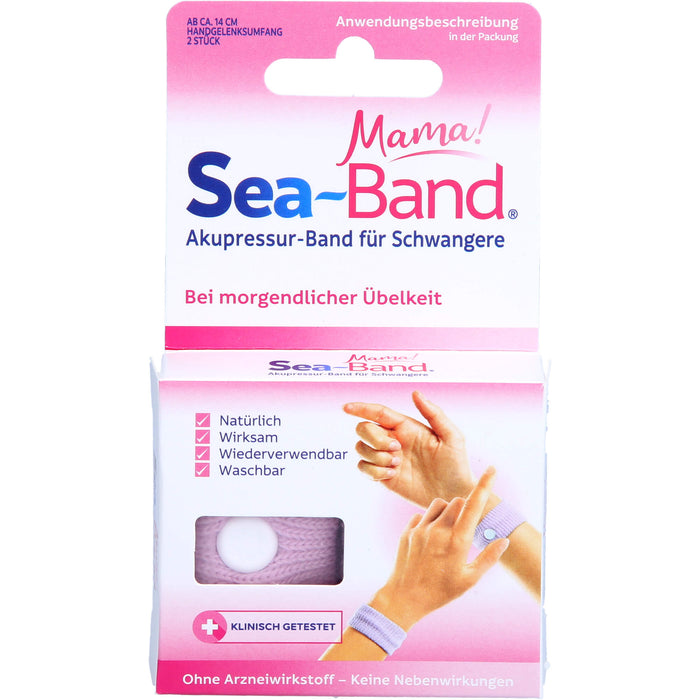 SEA BAND mama! Akupressur-Armbänder gegen morgendliche Übelkeit, 2 St. Bänder