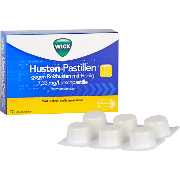 WICK Husten-Pastillen gegen Reizhusten Lutschpastillen, 12 St. Tabletten