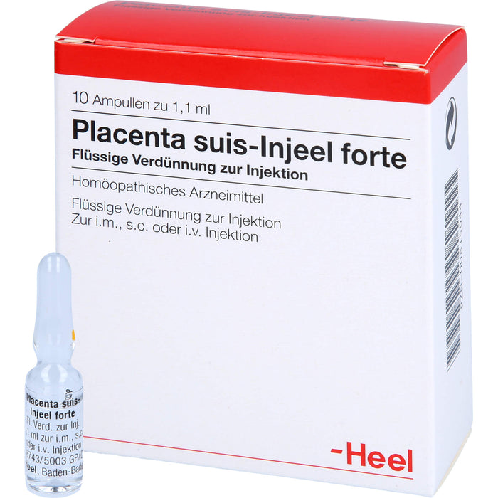 Placenta Suis Injeel forte flüssige Verdünnung, 10 St. Ampullen