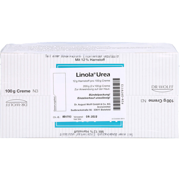 Linola Urea Creme bei Neurodermitis, Altershaut und der Behandlung von Ichthyosen, 200 g Creme