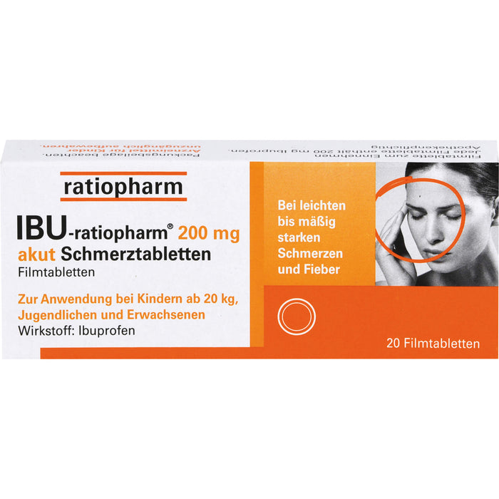 Ibu-ratiopharm 200 akut Tabletten, 20 St. Tabletten