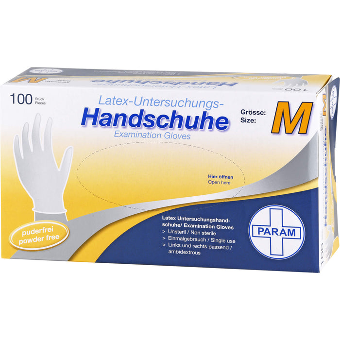 PARAM Latex-Untersuchungs-Handschuhe Größe M, 100 St. Handschuhe