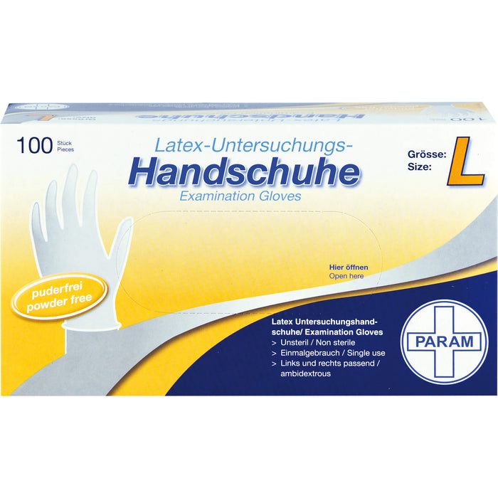 Einmal Handschuhe Latex puderfrei L, 100 St. Handschuhe