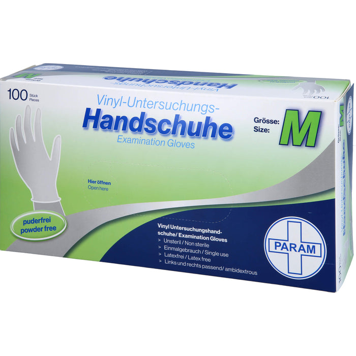 PARAM Einmal Handschuhe Vinyl puderfrei M, 100 St. Handschuhe