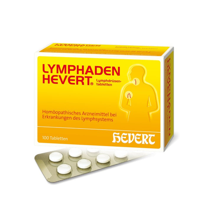 Lymphaden Hevert Lymphdrüsentabletten bei Schwellung und Entzündung der Lymphdrüsen, 100 St. Tabletten