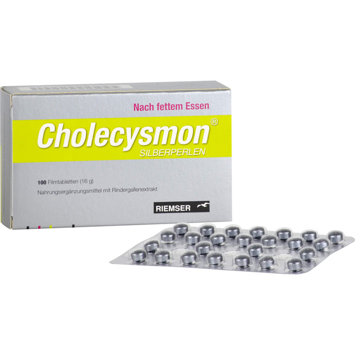 Cholecysmon Silberperlen nach fettem Essen Filmtabletten, 100 St. Tabletten