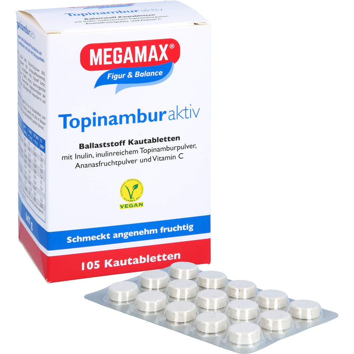 MEGAMAX Figur & Balance Topinambur Aktiv Ballaststoff Kautabletten, 105 St. Tabletten