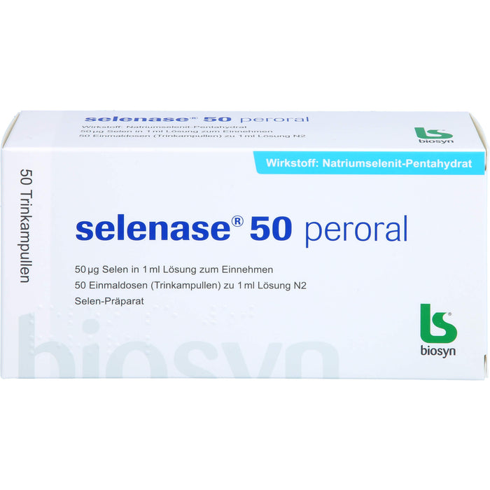 selenase 50 peroral Selen-Präparat Lösung zum Einnehmen, 50 St. Ampullen