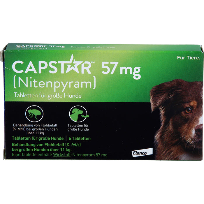 CAPSTAR 57 mg Tabletten für große Hunde bei Flohbefall, 6 St. Tabletten