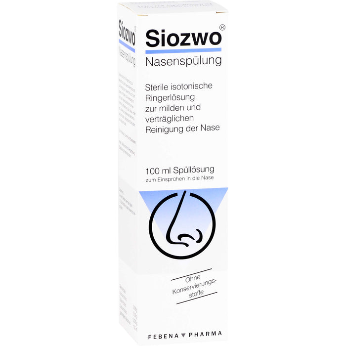 Siozwo Nasenspülung, sterile isotonische Ringerlsg. (ohne Konservierungsstoffe), 100 ml Nasendusche