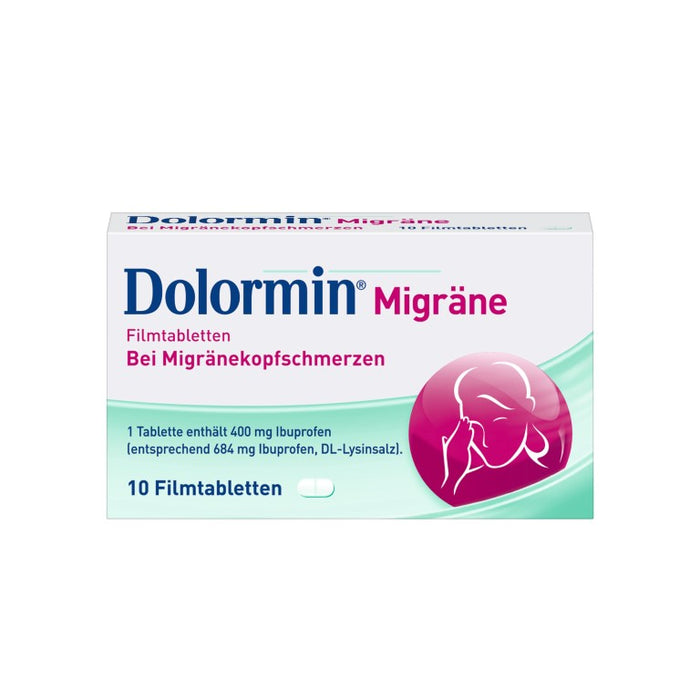 Dolormin Migräne Filmtabletten bei Migränekopfschmerzen, 10 St. Tabletten