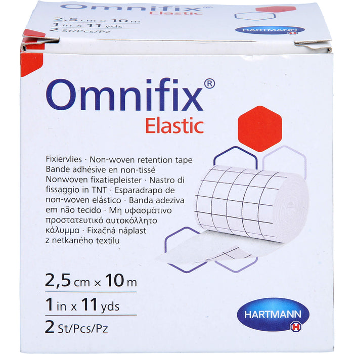 HARTMANN Omnifix elastic 2,5 cm x 10 m Rolle, 2 St. Pflaster