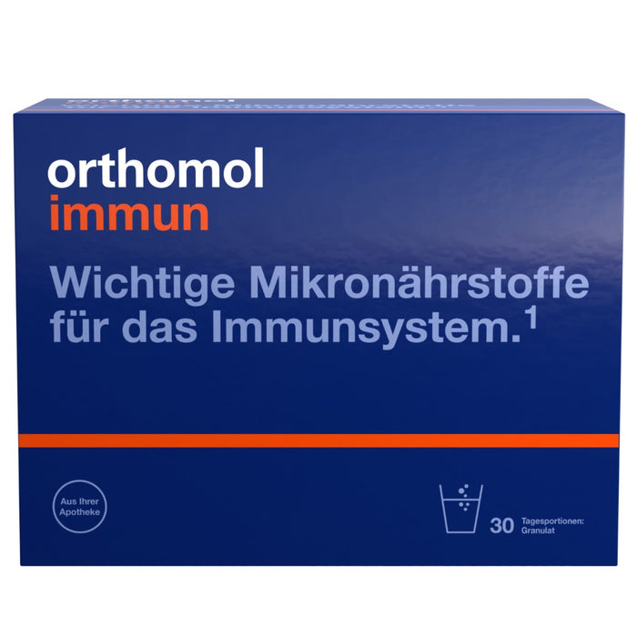 Orthomol Immun - Mikronährstoffe zur Unterstützung des Immunsystems - Nahrungsergänzung mit Vitamin C, Vitamin D und Zink, 30 St. Tagesportionen