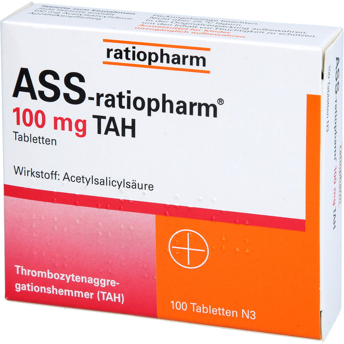 ASS-ratiopharm 100 mg TAH Tabletten, 100 pcs. Tablets