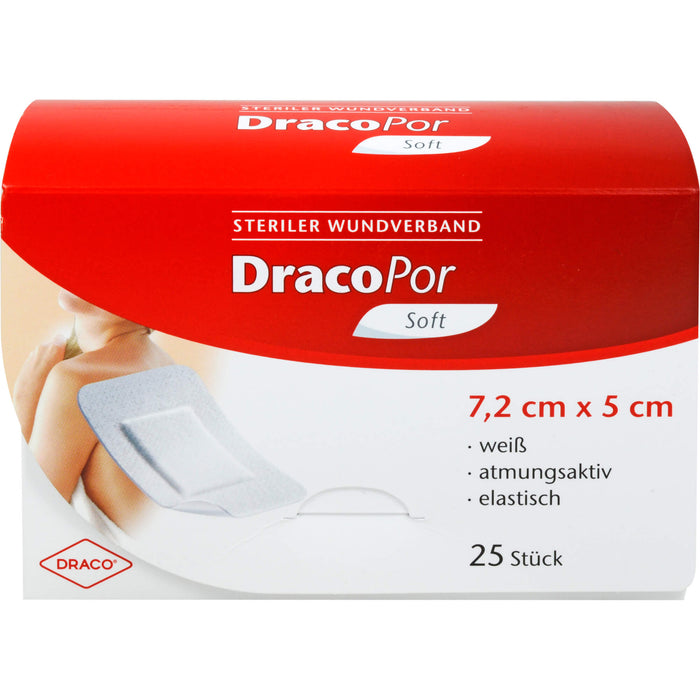 DracoPor soft weiß 7,2 cm x 5 cm steriler Wundverband, 25 St. Wundauflagen