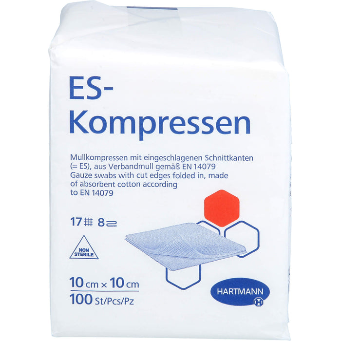 ES-Kompressen 10 x 10 cm unsteril  Mullkompressen, 100 St. Kompressen