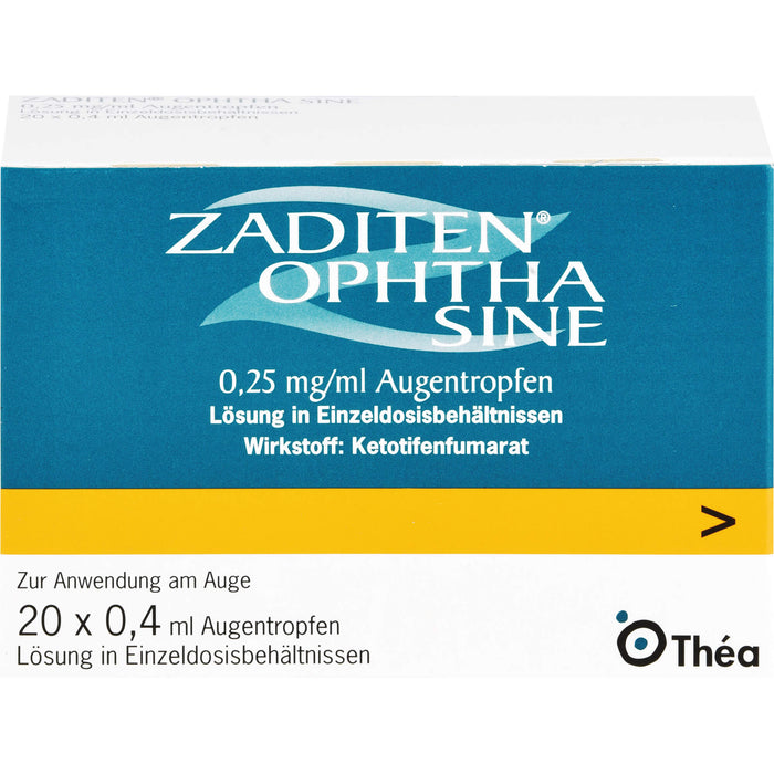 ZADITEN Ophtha sine Lösung bei allergischer Konjunktivitis, 20 St. Einzeldosispipetten