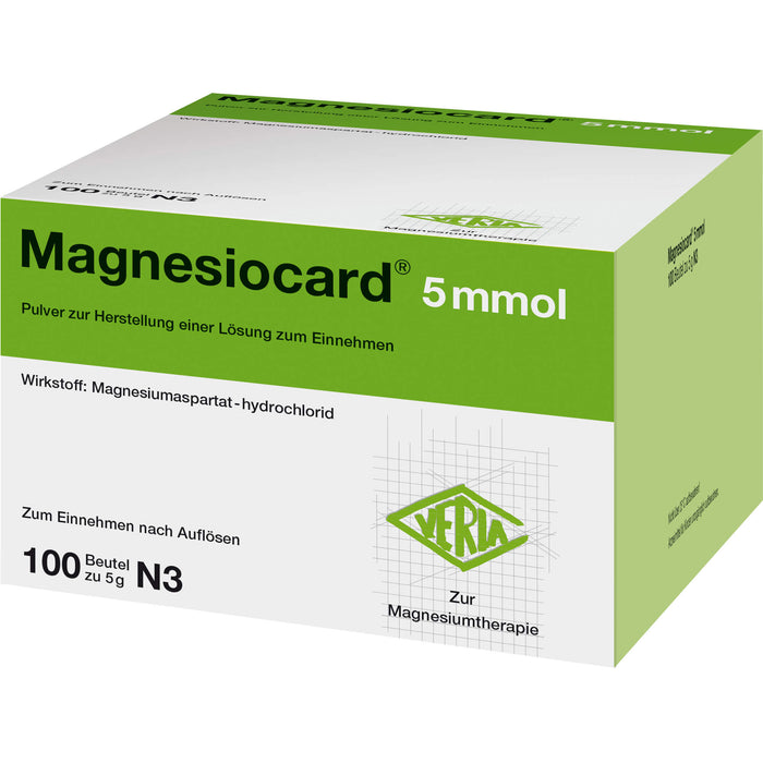 Magnesiocard 5 mmol Pulver bei Magnesiummangel, 100 St. Beutel