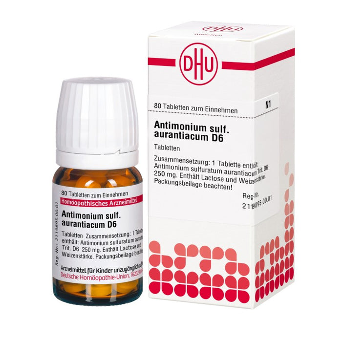 DHU Antimonium sulfuratum aurantiacum D6 Tabletten, 80 St. Tabletten