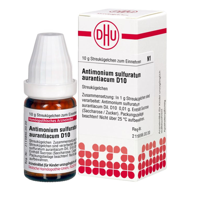 DHU Antimonium sulfuratum aurantiacum D10 Streukügelchen, 10 g Globuli