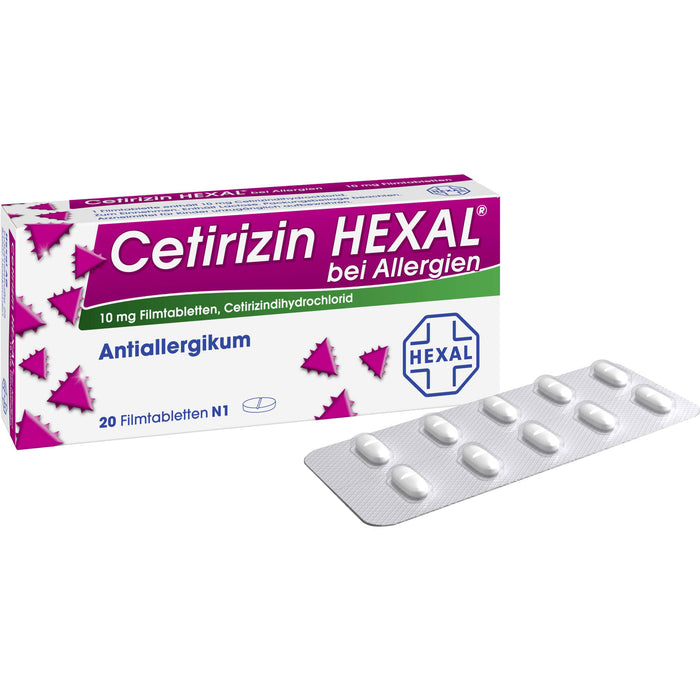 Cetirizin HEXAL Tabletten bei Allergien, 20 St. Tabletten