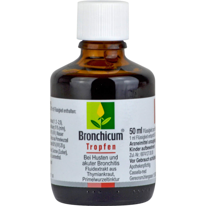 Bronchicum Tropfen bei Husten und akuter Bronchitis, 50 ml Solution