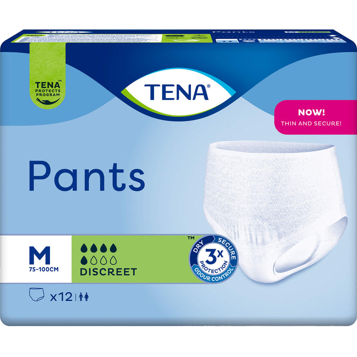 TENA Pants Discreet Medium bei mittelstarker Inkontinenz und Blasenschwäche, 12 St. Windelhosen