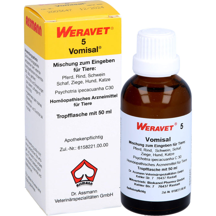 WERAVET  5 Vomisal Tropfflasche, 50 ml Lösung