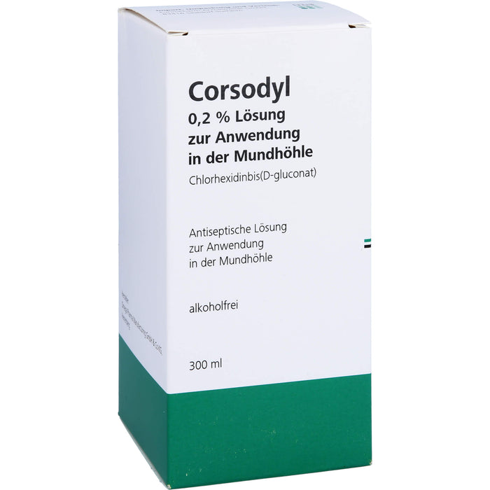 CORSODYL Lösung zum Spülen des Mund- und Rachenraumes Reimport EurimPharm, 300 ml Lösung