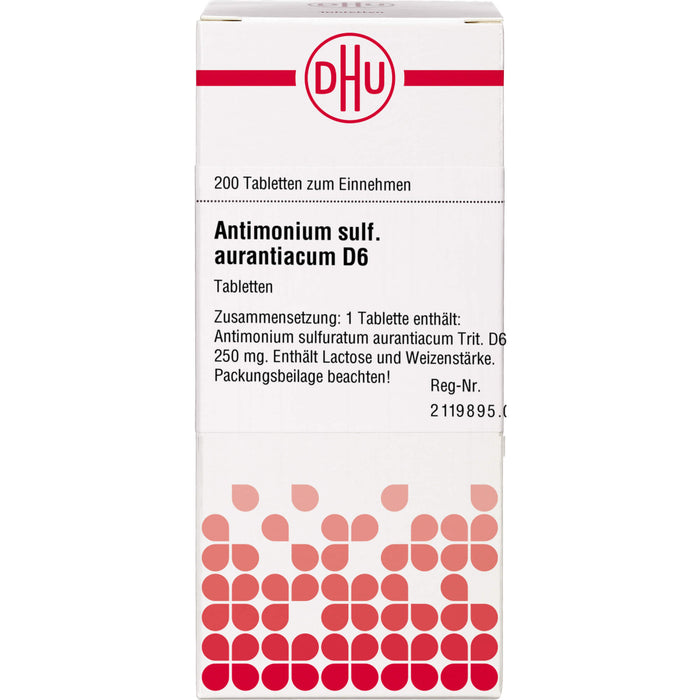 DHU Antimonium sulfuratum aurantiacum D6 Tabletten, 200 St. Tabletten