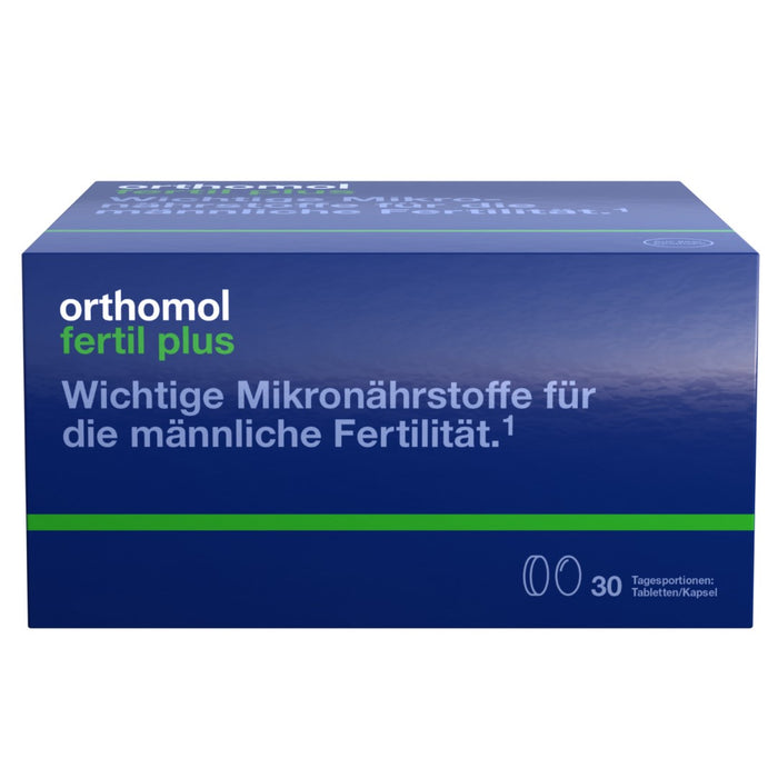 Orthomol Fertil plus - für Männer mit Kinderwunsch - mit Zink und Selen - Unterstützung der männlichen Fertilität - Tabletten/Kapsel, 30 St. Tagesportionen