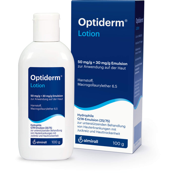 Optiderm Lotion bei Hauterkrankungen mit Juckreiz und Hauttrockenheit, 100 g Lösung