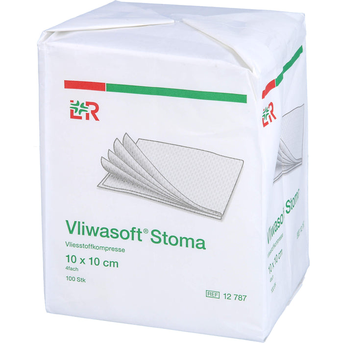 Vliwasoft Stoma - Kompresse 10x10cm 4fach, 100 St KOM