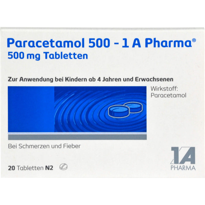 Paracetamol 500 - 1 A Pharma, 20 St. Tabletten