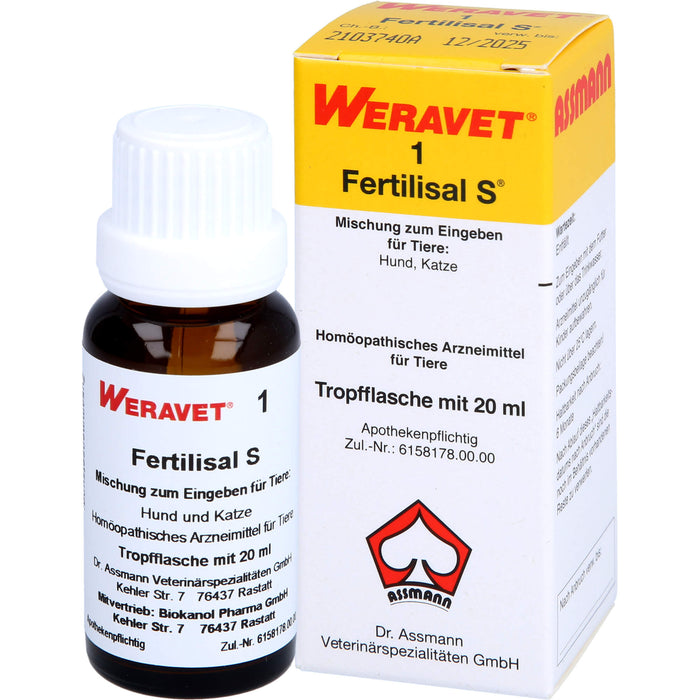 Weravet 1 Fertilisal S Mischung für Tiere, 20 ml Lösung