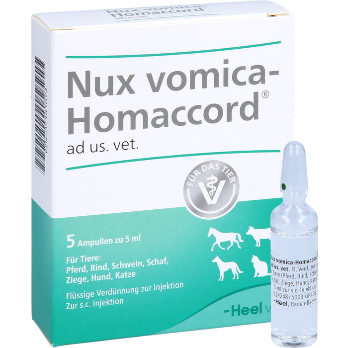 Nux vomica-Homaccord ad us. vet. für Tiere Ampullen, 5 St. Ampullen