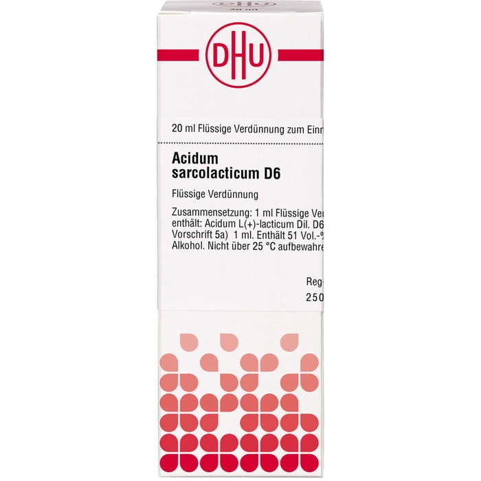 DHU Acidum sarcolacticum D6 Dilution, 20 ml Lösung