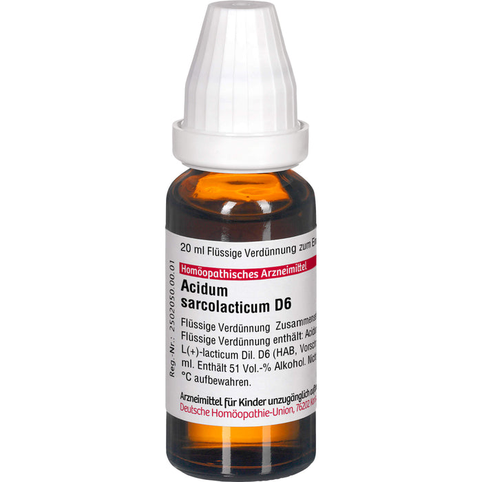 DHU Acidum sarcolacticum D6 Dilution, 20 ml Lösung