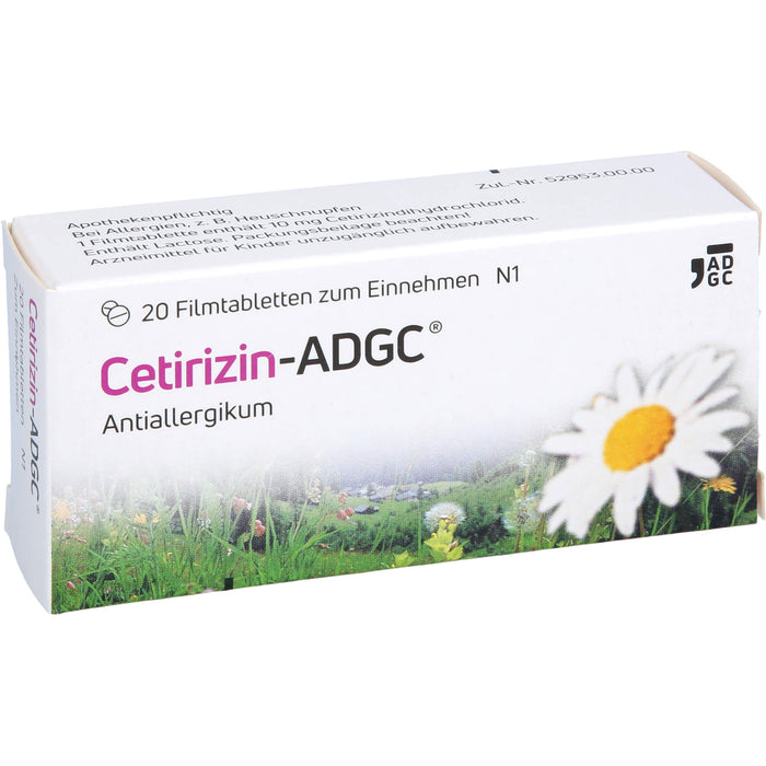 Cetirizin-ADGC Tabletten bei Allergien, 20 St. Tabletten