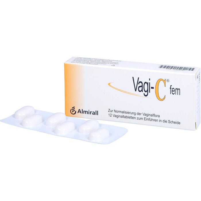 Vagi-C fem Vaginaltabletten zur Normalisierung der Scheidenflora, 12 St. Tabletten