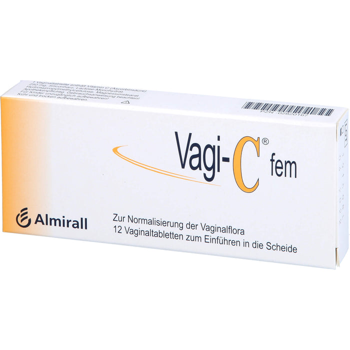 Vagi-C fem Vaginaltabletten zur Normalisierung der Scheidenflora, 12 St. Tabletten