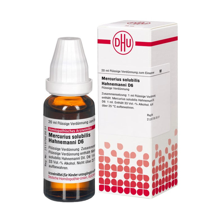 DHU Mercurius solubilis Hahnemanni D6 Dilution, 20 ml Lösung