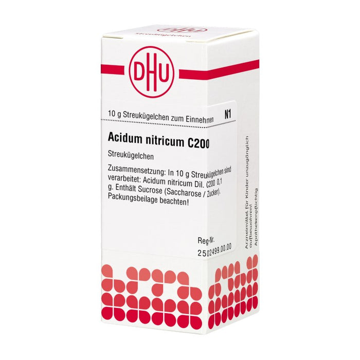 DHU Acidum nitricum C200 Streukügelchen, 10 g Globuli
