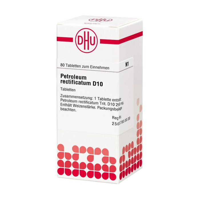 Petroleum rectificatum D10 DHU Tabletten, 80 St. Tabletten